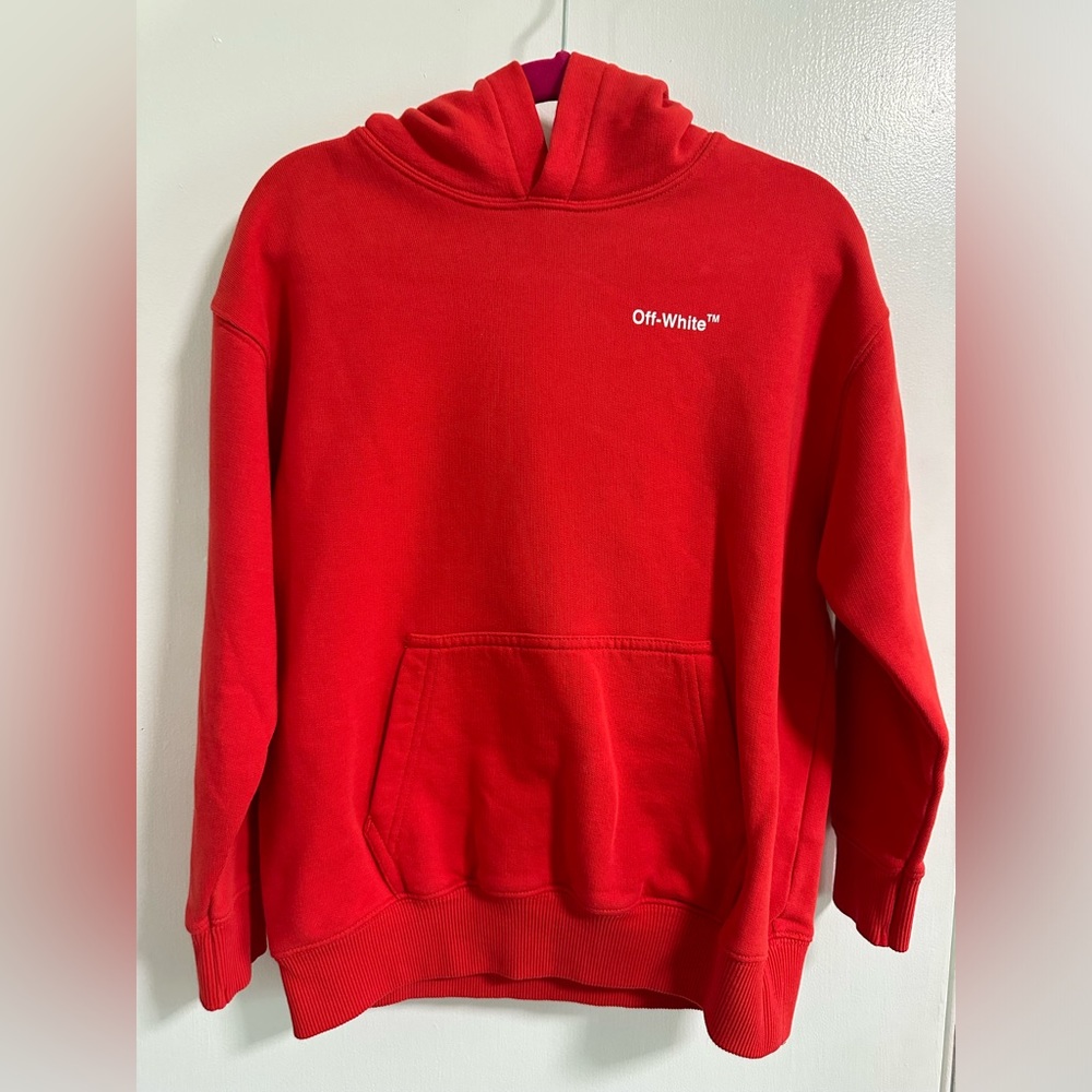 OFF WHITE Red Logo Hoodie NWT
